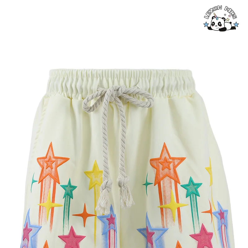 LEZONKIDS - Roupas de menino personalizáveis OEM Roupas infantis da moda Tendência Relaxada Reto Casual Esportes Rua Menino Impressão Calças